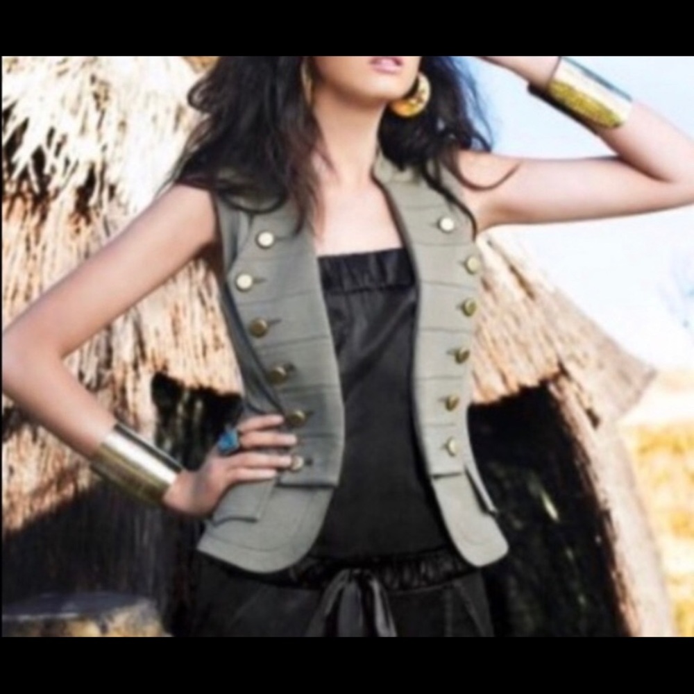 Bebe military green vest